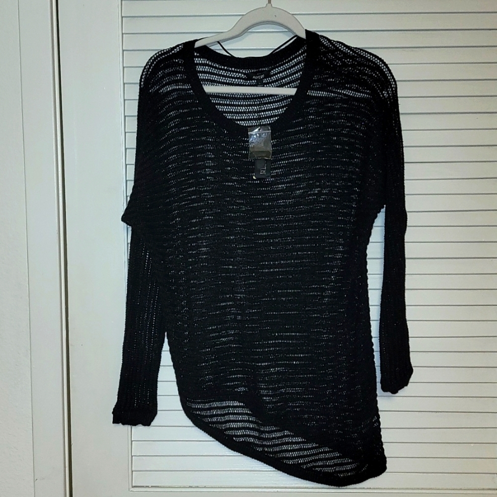 Mesh A line bottom sweater
